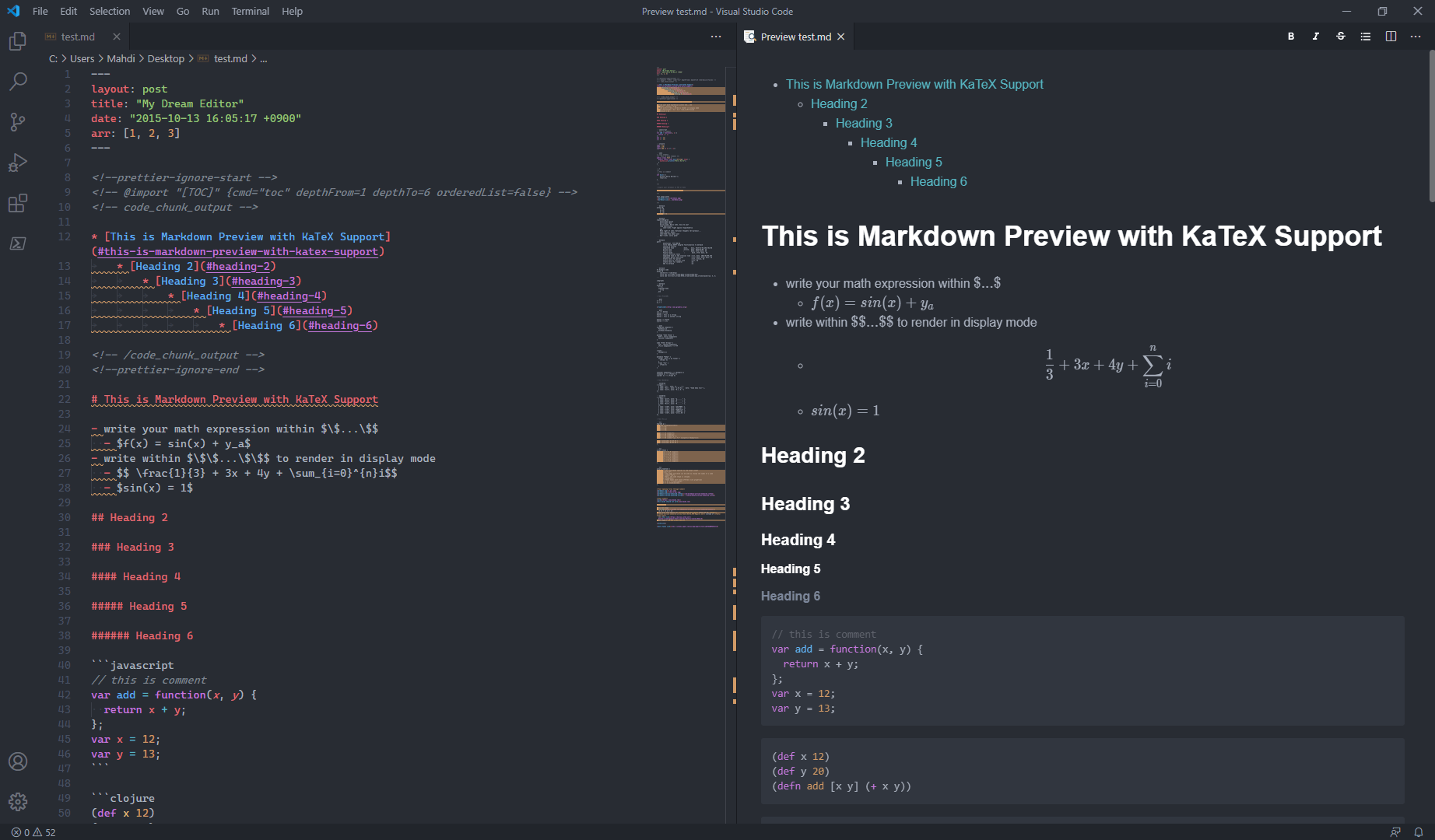 VS Code Markdown Markdown 